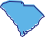 Blue state of South Carolina with dark blue border