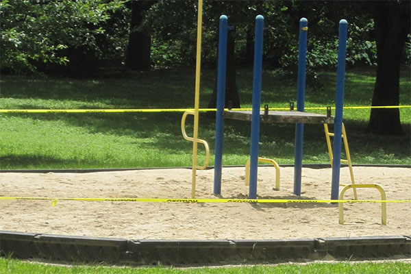 The EPA recently disassembled playground equipment at Huckleberry Park to further reduce the possibility that children will use the park before it is safe to do so.