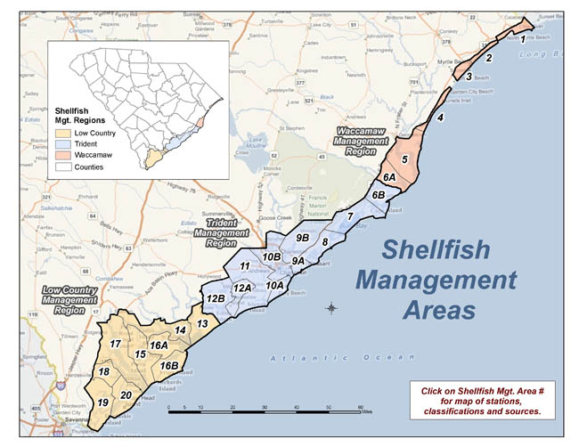 Maps for shellfish management areas